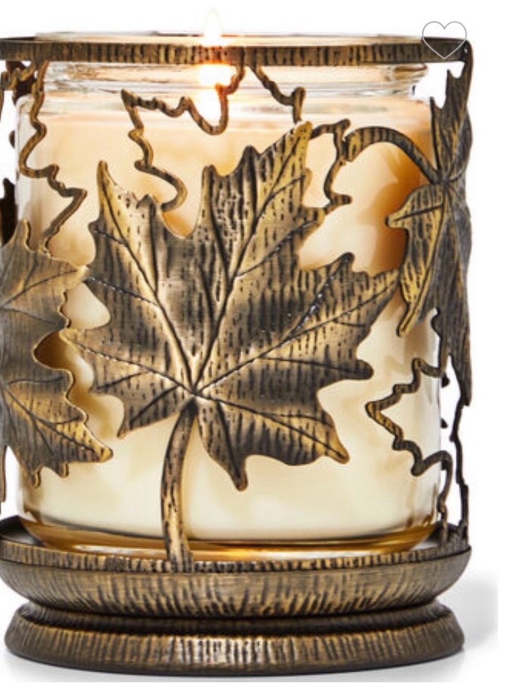 Bath Body Works NWT Rustic Leaves Single Wick Candle Holder Cottagecore Country